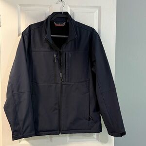 Free Country -Black Softshell Jacket - windbreaker/ water resistant - nwot - L